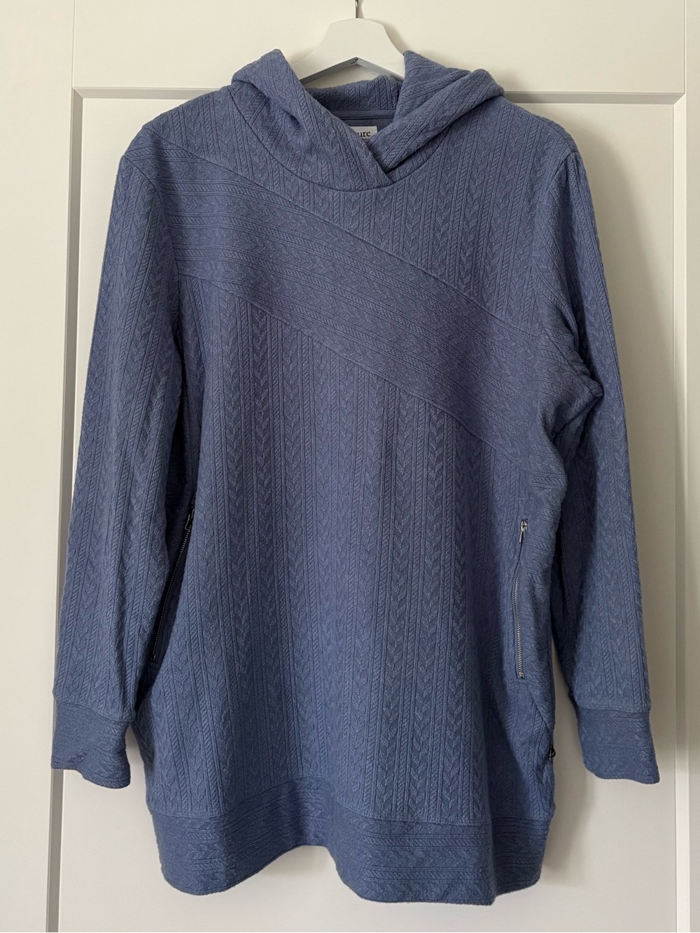 neon buddha Women’s Hooded Zip-Pocket Knit Pullover - Denim Blue